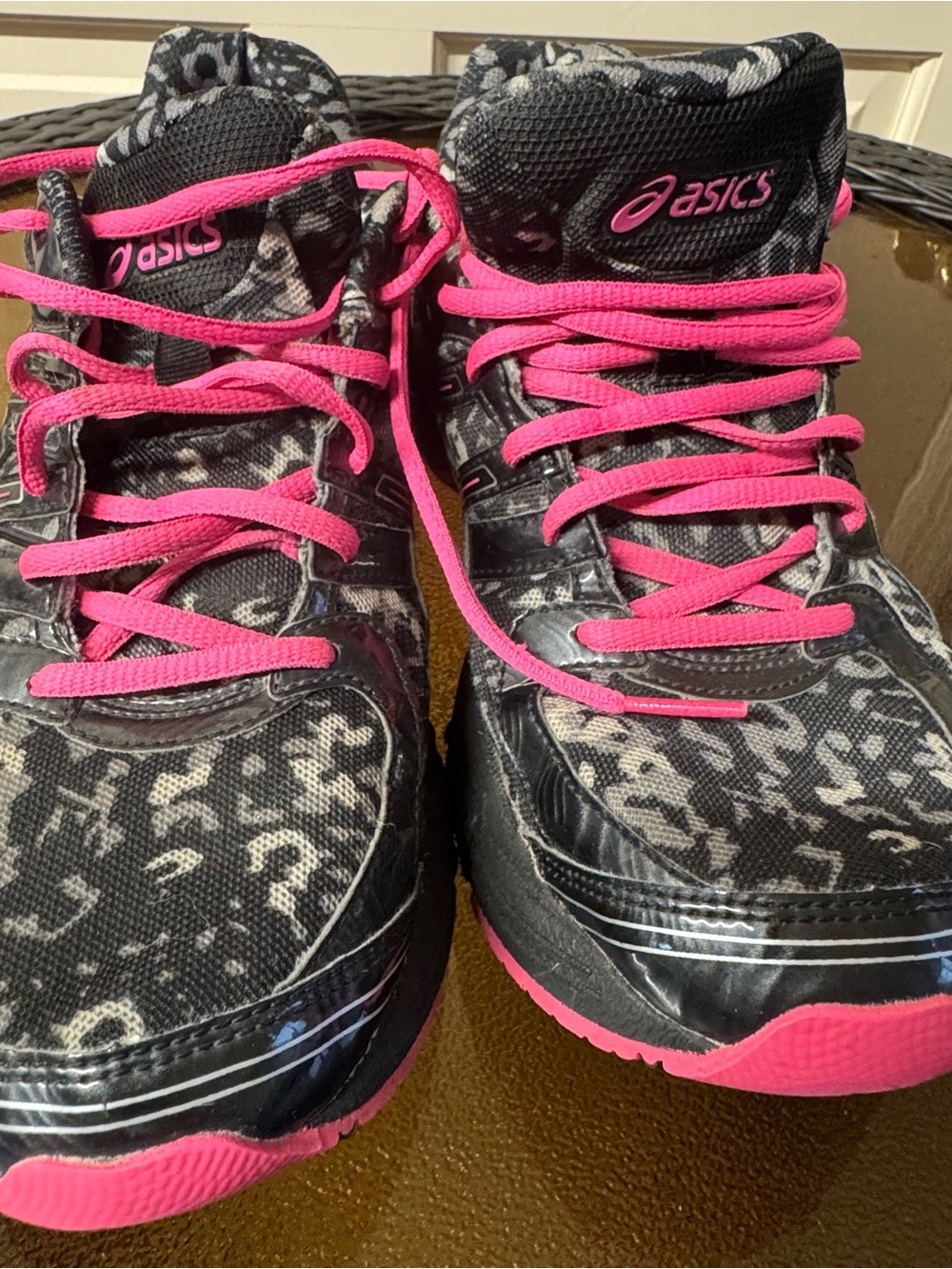 ASICS Black and Hot Pink Women's Athletic Running Shoes - Picture 4 of 5